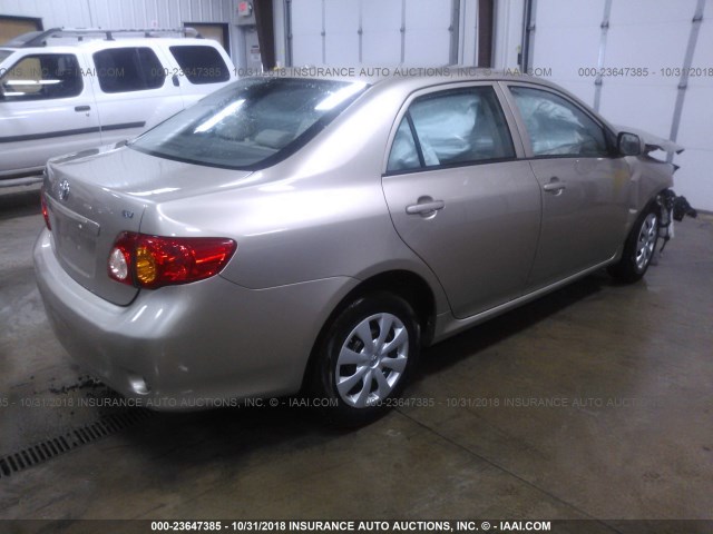 1NXBU4EE4AZ237797 - 2010 TOYOTA COROLLA S/LE/XLE GOLD photo 4