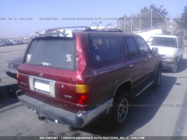 JT3VN29V7S0051679 - 1995 TOYOTA 4RUNNER VN29 SR5 RED photo 4