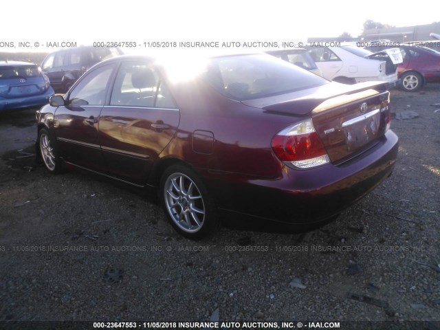 4T1BE32K65U104000 - 2005 TOYOTA CAMRY LE/XLE/SE BURGUNDY photo 3