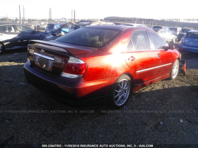 4T1BE32K65U104000 - 2005 TOYOTA CAMRY LE/XLE/SE BURGUNDY photo 4