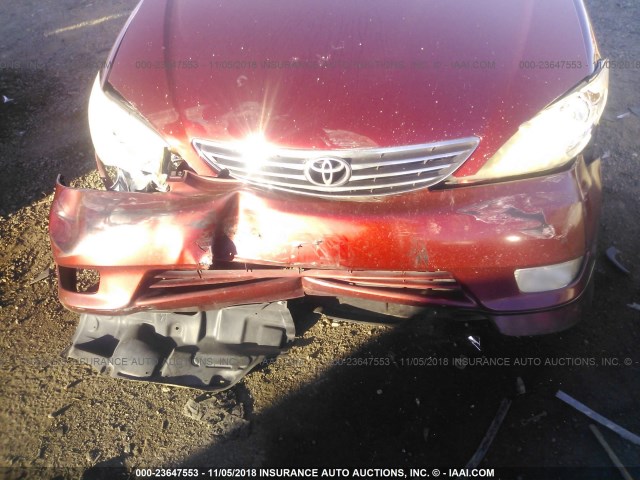 4T1BE32K65U104000 - 2005 TOYOTA CAMRY LE/XLE/SE BURGUNDY photo 6