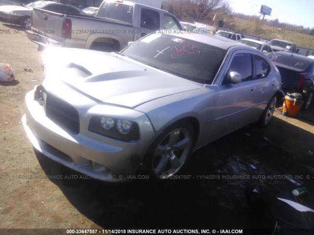 2B3KA73W17H685177 - 2007 DODGE CHARGER SRT-8 SILVER photo 2