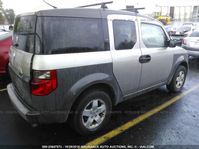 5J6YH28674L017196 - 2004 HONDA ELEMENT EX GRAY photo 4