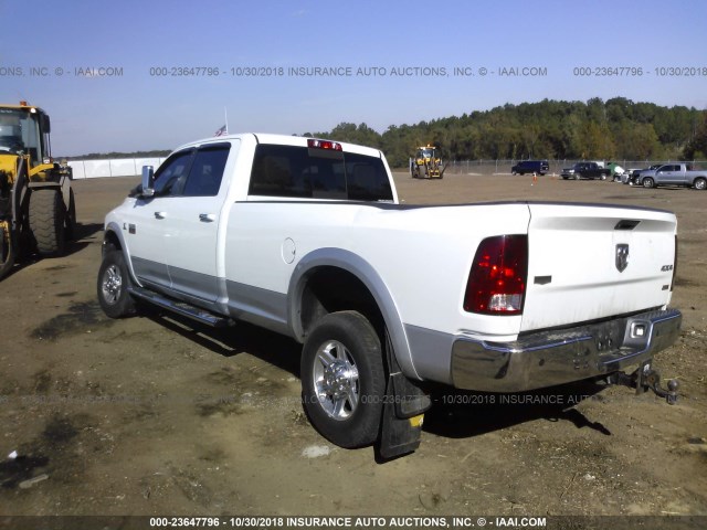 3C63D3JL2CG249080 - 2012 DODGE RAM 3500 LARAMIE WHITE photo 3