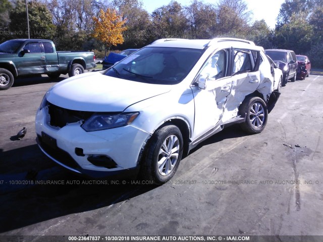 5N1AT2MK9EC793268 - 2014 NISSAN ROGUE S/SL/SV WHITE photo 2