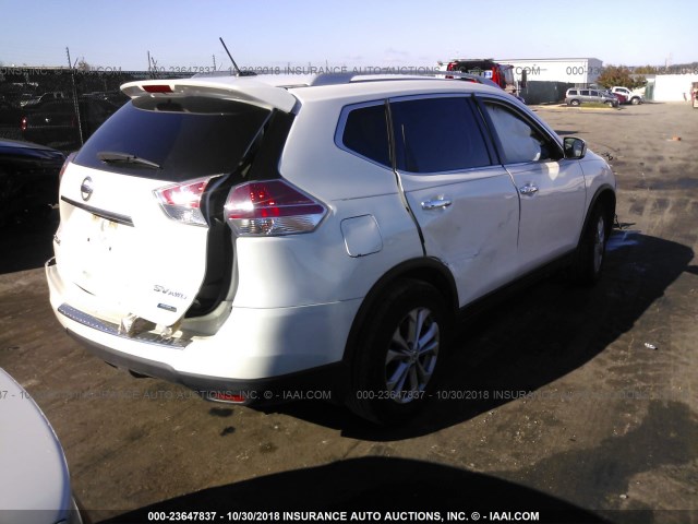 5N1AT2MK9EC793268 - 2014 NISSAN ROGUE S/SL/SV WHITE photo 4