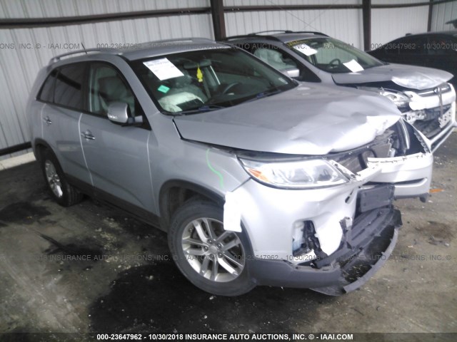 5XYKT4A6XEG490376 - 2014 KIA SORENTO LX SILVER photo 1