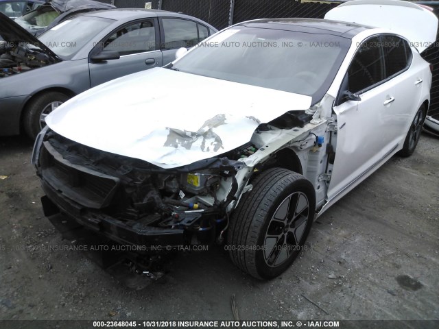 KNAGM4AD6D5056316 - 2013 KIA OPTIMA HYBRID WHITE photo 2