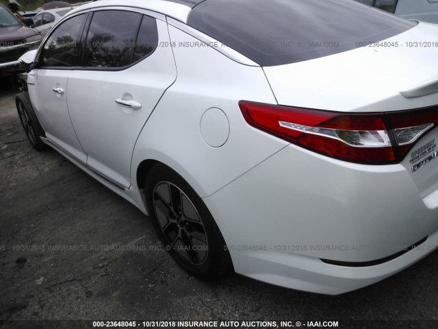 KNAGM4AD6D5056316 - 2013 KIA OPTIMA HYBRID WHITE photo 3