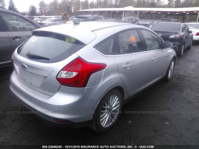 1FADP3N26DL154506 - 2013 FORD FOCUS TITANIUM SILVER photo 4