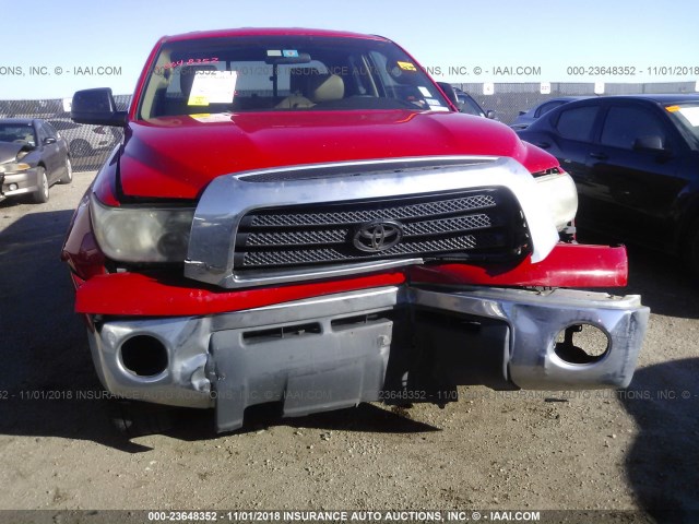 5TFRT54117X006986 - 2007 TOYOTA TUNDRA DOUBLE CAB SR5 RED photo 6