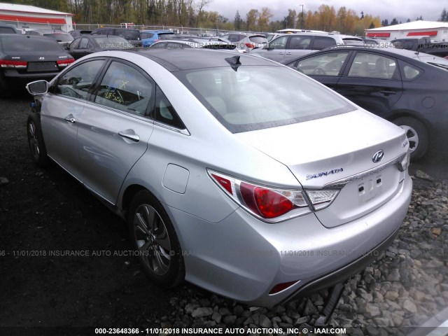 KMHEC4A44FA136426 - 2015 HYUNDAI SONATA HYBRID/LIMITED SILVER photo 3