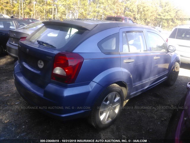 1B3HB48B27D210565 - 2007 DODGE CALIBER SXT BLUE photo 4