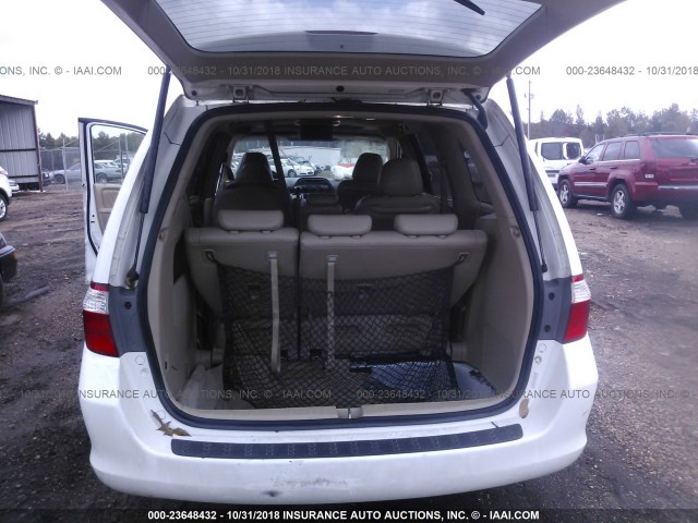 5FNRL38796B458311 - 2006 HONDA ODYSSEY EXL WHITE photo 8