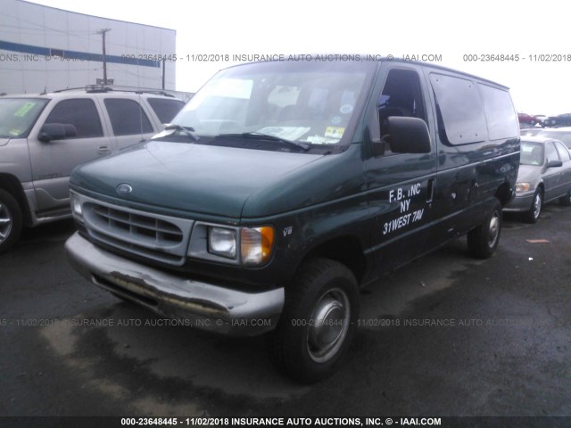 1FBNE31L7XHA34079 - 1999 FORD ECONOLINE E350 SUPER DUTY WAGON GREEN photo 2