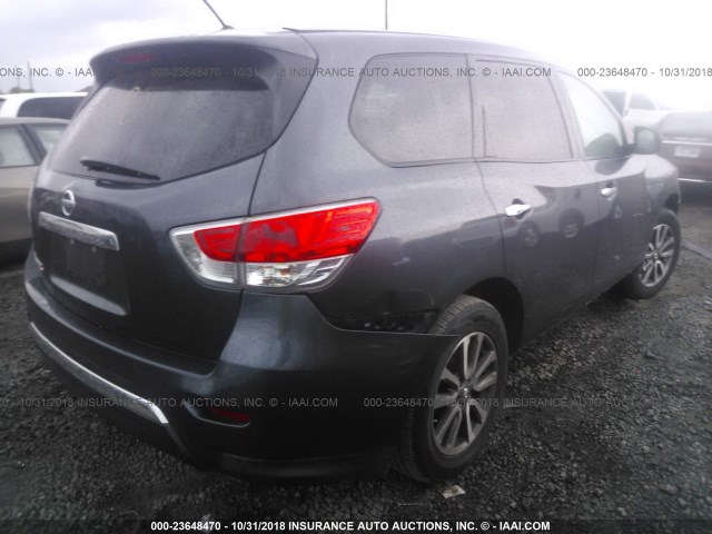 5N1AR2MNXDC601508 - 2013 NISSAN PATHFINDER S/SV/SL/PLATINUM GRAY photo 4