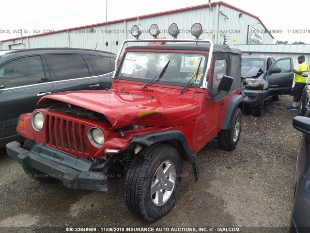 1J4FA29P2YP732128 - 2000 JEEP WRANGLER / TJ SE RED photo 2