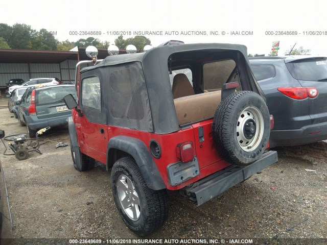 1J4FA29P2YP732128 - 2000 JEEP WRANGLER / TJ SE RED photo 3