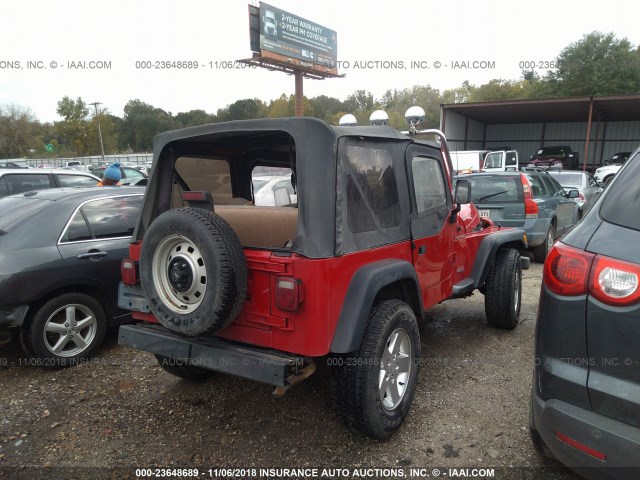 1J4FA29P2YP732128 - 2000 JEEP WRANGLER / TJ SE RED photo 4