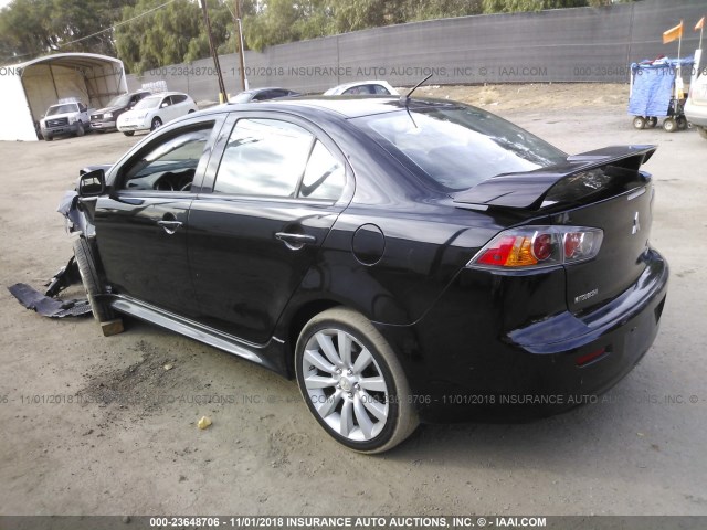 JA32U8FW5BU005356 - 2011 MITSUBISHI LANCER GTS BLACK photo 3