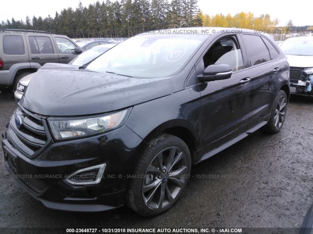 2FMPK4AP3GBC01102 - 2016 FORD EDGE SPORT BLACK photo 2