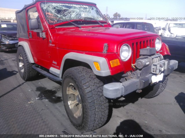 1J4FA49S45P348010 - 2005 JEEP WRANGLER / TJ SPORT RED photo 1