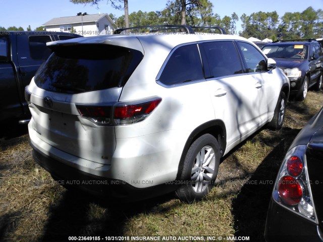 5TDZARFH3FS010856 - 2015 TOYOTA HIGHLANDER LE WHITE photo 4