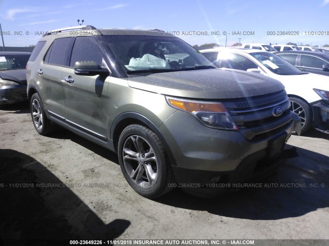 1FM5K7F8XDGC87605 - 2013 FORD EXPLORER LIMITED GREEN photo 1