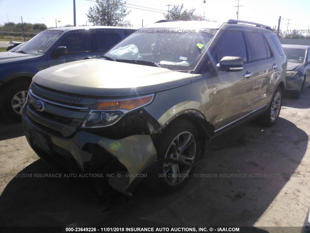 1FM5K7F8XDGC87605 - 2013 FORD EXPLORER LIMITED GREEN photo 2