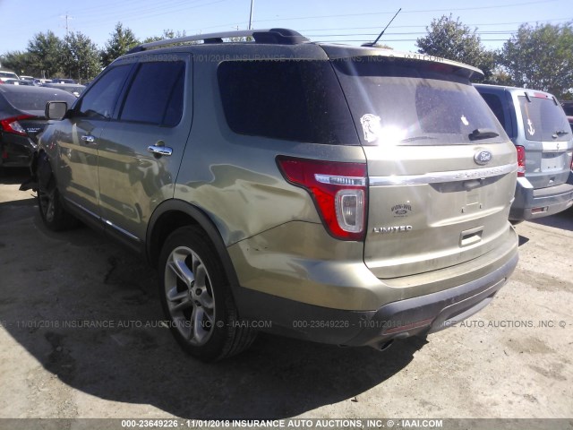 1FM5K7F8XDGC87605 - 2013 FORD EXPLORER LIMITED GREEN photo 3