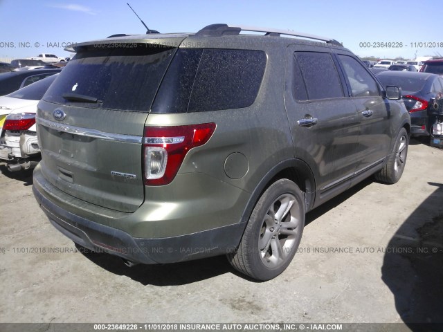 1FM5K7F8XDGC87605 - 2013 FORD EXPLORER LIMITED GREEN photo 4