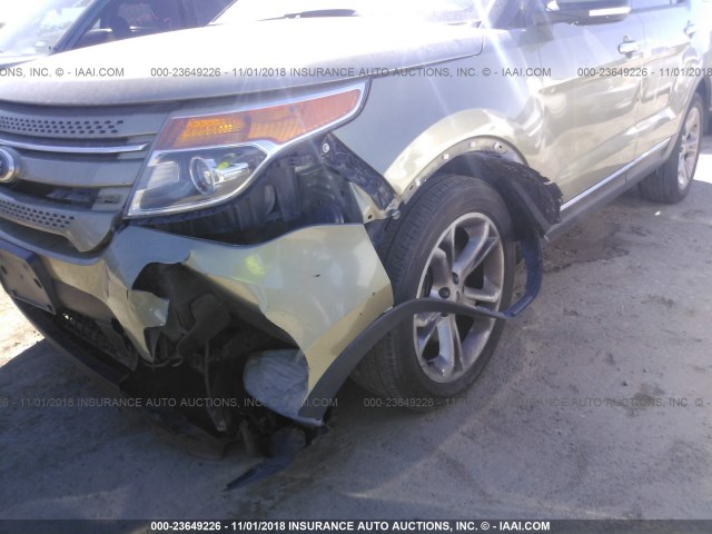 1FM5K7F8XDGC87605 - 2013 FORD EXPLORER LIMITED GREEN photo 6