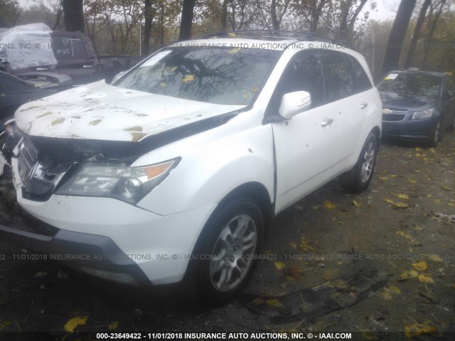 2HNYD28468H541887 - 2008 ACURA MDX TECHNOLOGY WHITE photo 2