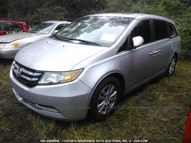 5FNRL5H62EB087154 - 2014 HONDA ODYSSEY EXL SILVER photo 2