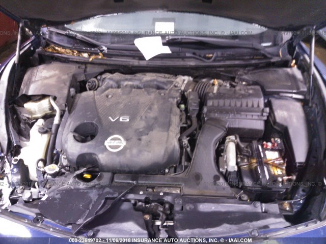 1N4AA5AP9AC812896 - 2010 NISSAN MAXIMA S/SV BLUE photo 10