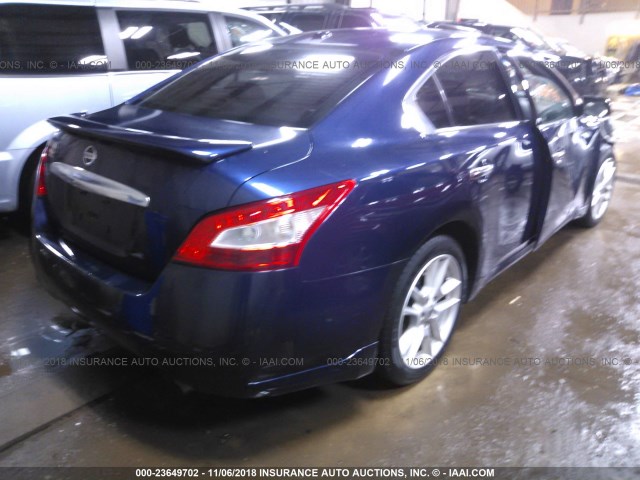 1N4AA5AP9AC812896 - 2010 NISSAN MAXIMA S/SV BLUE photo 4