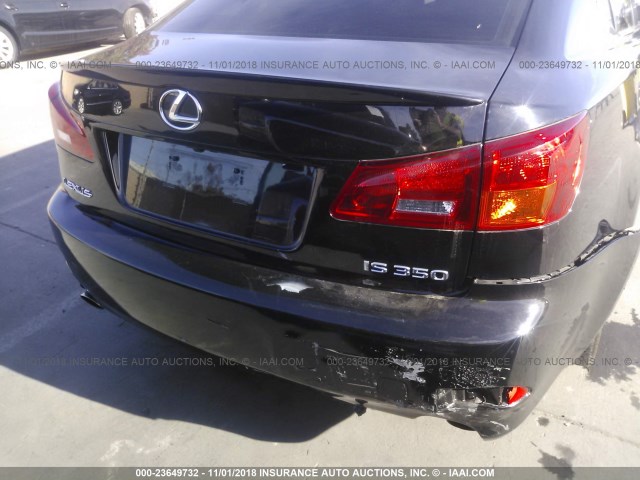 JTHBE262865004662 - 2006 LEXUS IS 350 BLACK photo 6