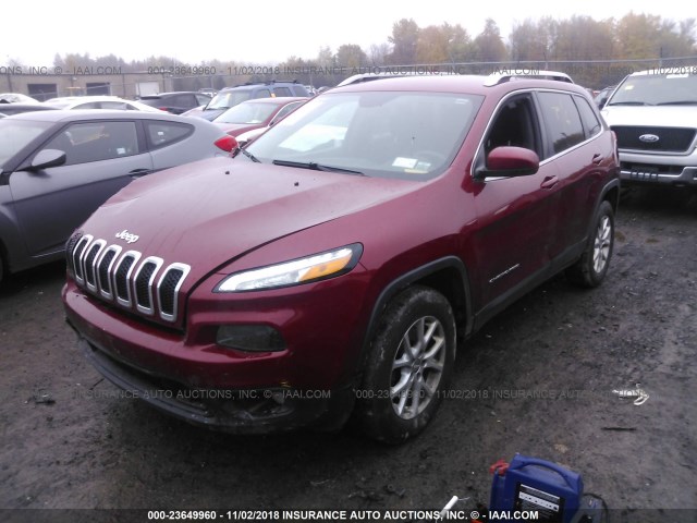 1C4PJMCBXEW162531 - 2014 JEEP CHEROKEE LATITUDE MAROON photo 2