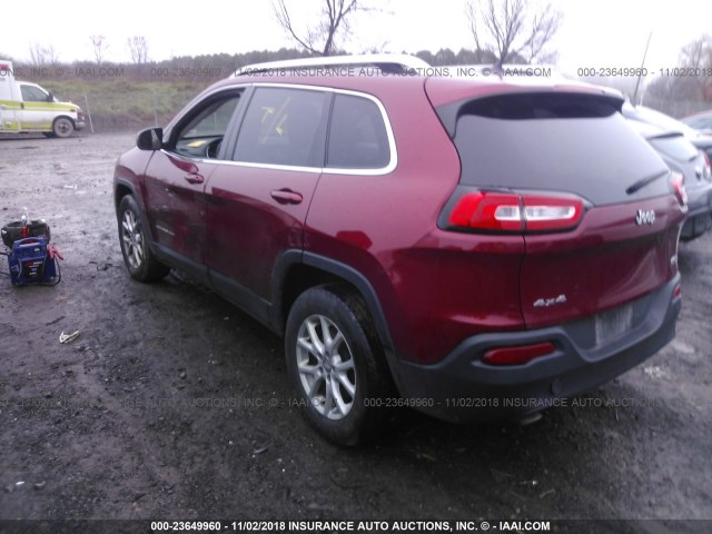 1C4PJMCBXEW162531 - 2014 JEEP CHEROKEE LATITUDE MAROON photo 3