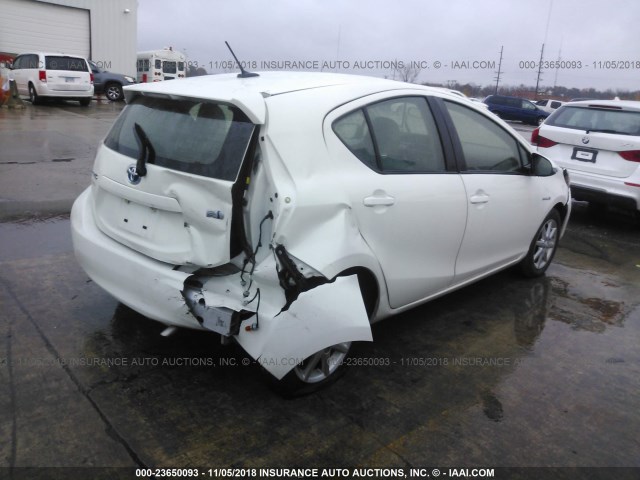 JTDKDTB34E1082063 - 2014 TOYOTA PRIUS C WHITE photo 4