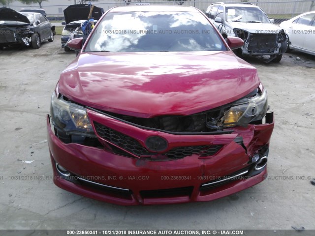 4T1BF1FK0CU516731 - 2012 TOYOTA CAMRY SE/LE/XLE RED photo 6