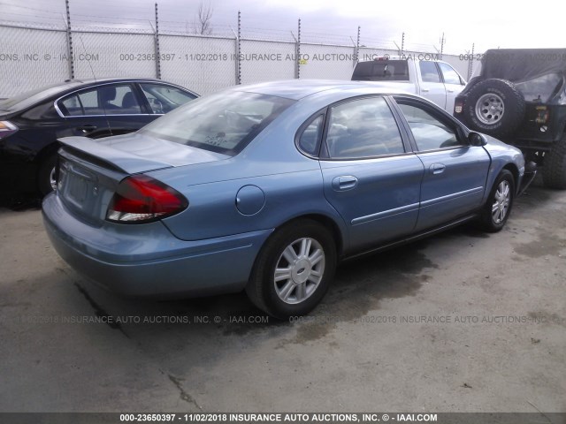 1FAFP56S25A181914 - 2005 FORD TAURUS SEL BLUE photo 4