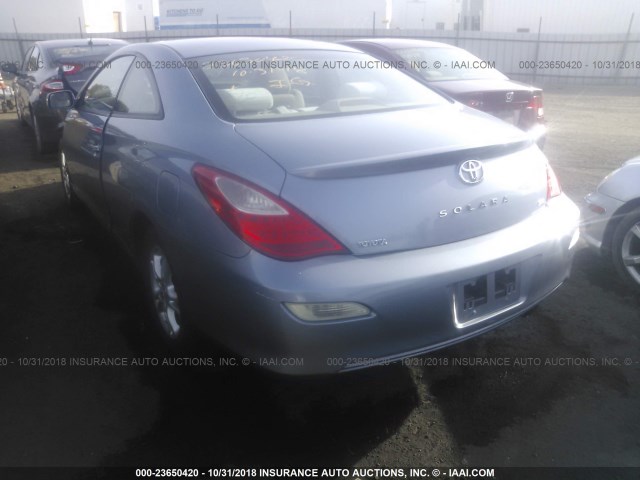 4T1CE30PX8U762958 - 2008 TOYOTA CAMRY SOLARA SE/SLE/SPORT BLUE photo 3