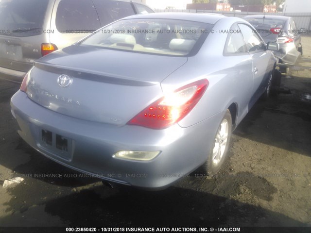 4T1CE30PX8U762958 - 2008 TOYOTA CAMRY SOLARA SE/SLE/SPORT BLUE photo 4