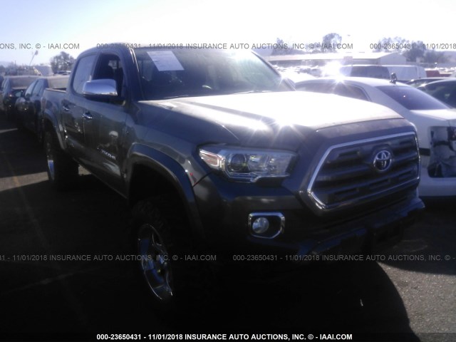 3TMEZ5CNXHM026971 - 2017 TOYOTA TACOMA DOUBLE CAB/LTD GRAY photo 1