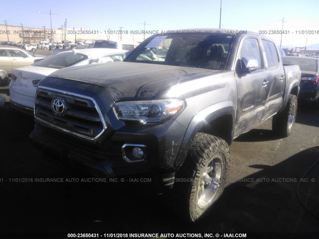 3TMEZ5CNXHM026971 - 2017 TOYOTA TACOMA DOUBLE CAB/LTD GRAY photo 2