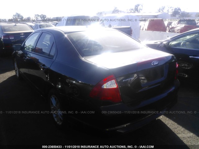 3FAHP0GA1CR144549 - 2012 FORD FUSION S BLACK photo 3