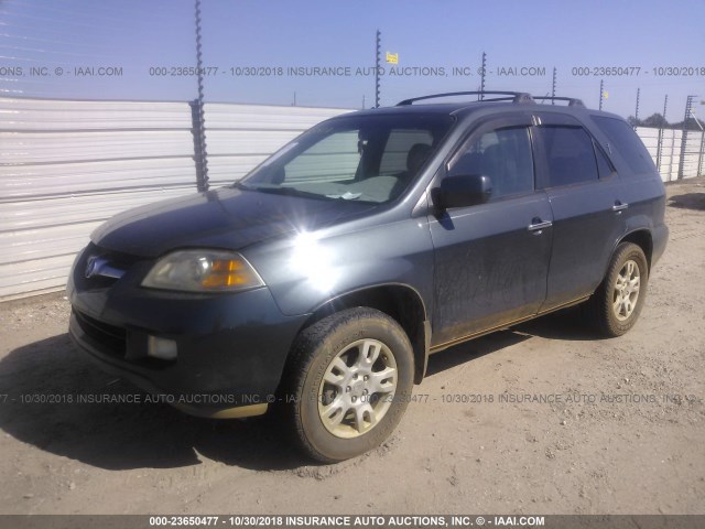 2HNYD18774H544439 - 2004 ACURA MDX TOURING GRAY photo 2