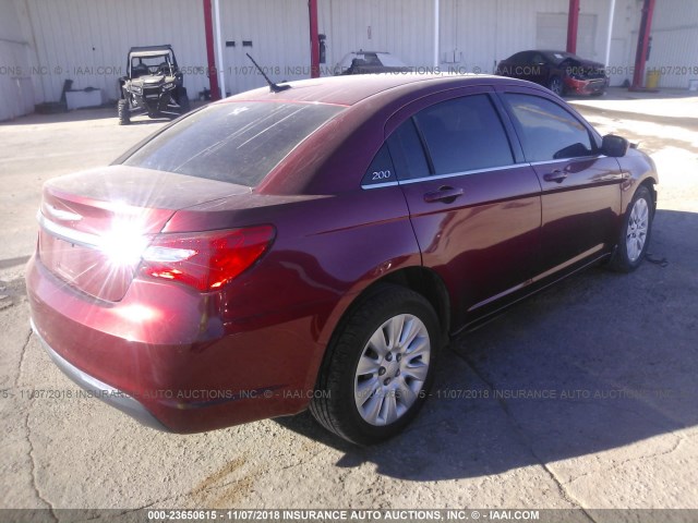 1C3CCBAB2EN210694 - 2014 CHRYSLER 200 LX RED photo 4