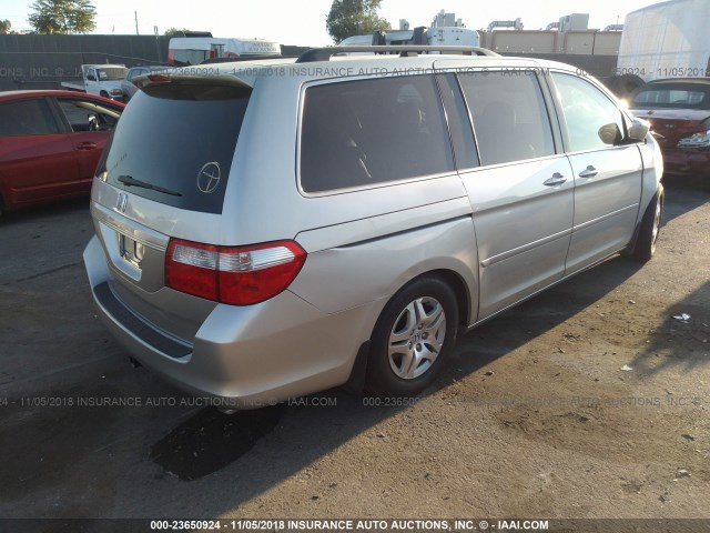 5FNRL38627B441892 - 2007 HONDA ODYSSEY EXL SILVER photo 4